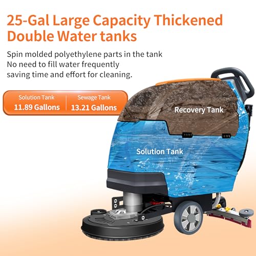 20-Inch Walk-Behind Floor Scrubber with 13-Gallon Tank
