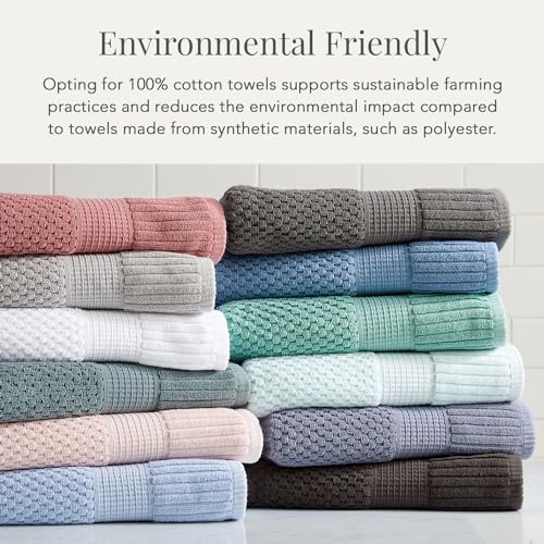 6-Piece Premium Cotton Bath Towel Set - Quick-Dry Absorbent White Towels