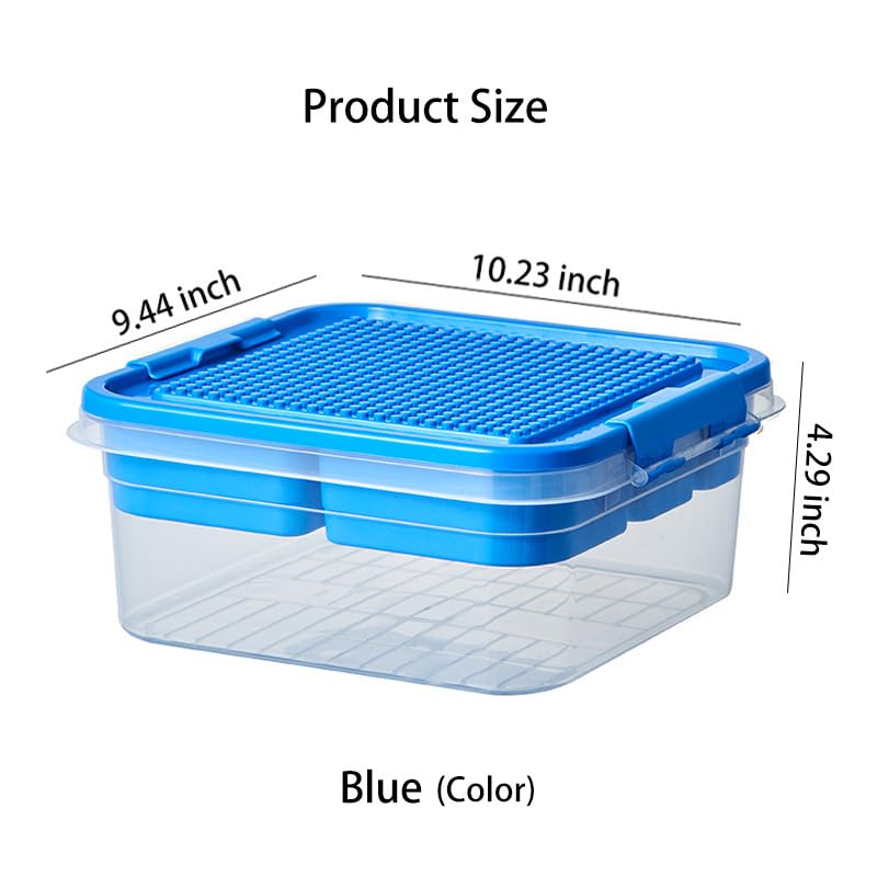 Stackable Building Block Storage Organizer with Baseplate Lid