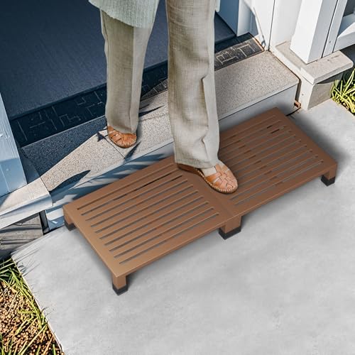 Heavy Duty Steel Step Stool, 3.8-inch Low Profile Non-Slip Platform