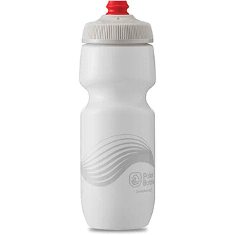 Polar Bottle - Breakaway - 24oz Wave, Ivory & Silver- Insulated Water Bottle for Cycling & Sports, Keeps Water Cooler Longer, Fits Most Bike Bottle Cages,White