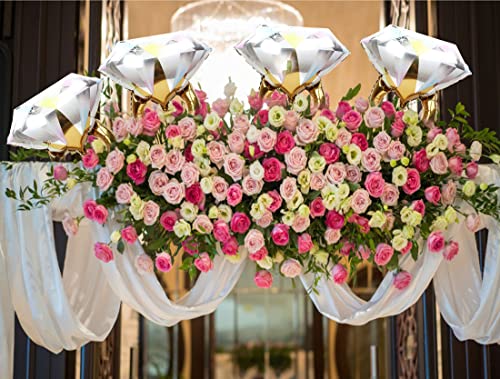 2Pcs 26-Inch Diamond Ring Aluminum Foil Balloons for Wedding Parties