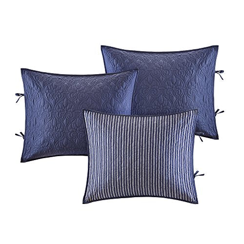 Classic Cottage Reversible Daybed Cover Set - 6-Piece Bedding, Navy