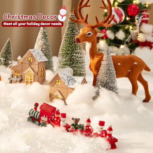 3-Piece Artificial Christmas Snow Set - 3x8ft Blanket, Fake Snow & Glitter