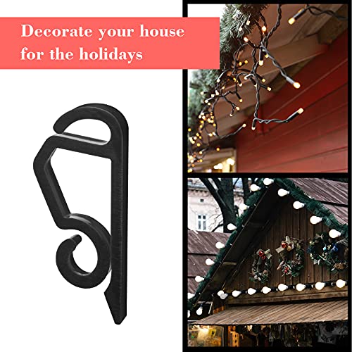 200-Piece Outdoor Christmas Light Clips, Weatherproof Gutter Hooks for Strings