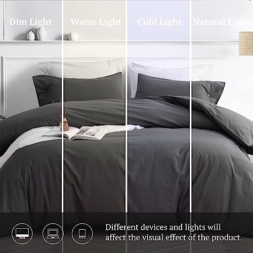 Waterproof Duvet Protector Cover - Gray Cotton, Queen Size
