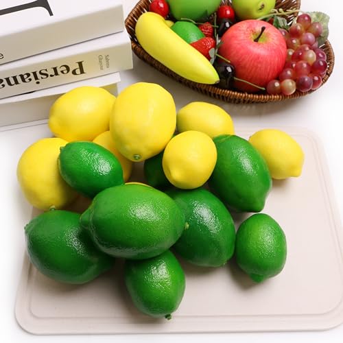 12PCS Realistic Artificial Lemons for Home Decor & Crafts