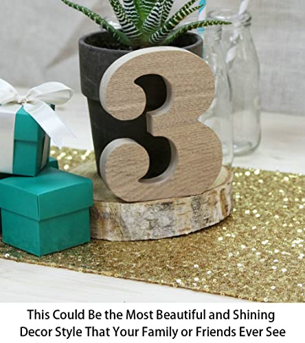 Light Gold 12x108 Sequin Table Runner - ShinyBeauty