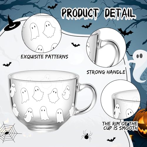 Sliner Ghost Halloween Glass Coffee Mug - 16 oz, Pack of 6, Irish Style