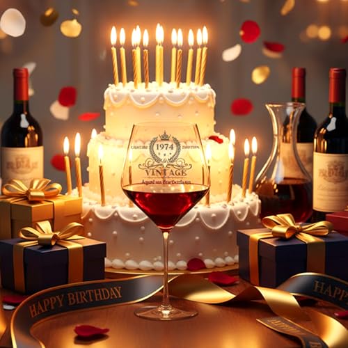 52nd Birthday Wine Glass - 16oz Crystal Stemware Gift for Women