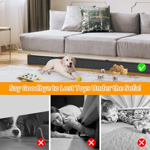 Under Couch Blocker for Toys, 157-Inch Elastic Sofa Barrier for Furniture