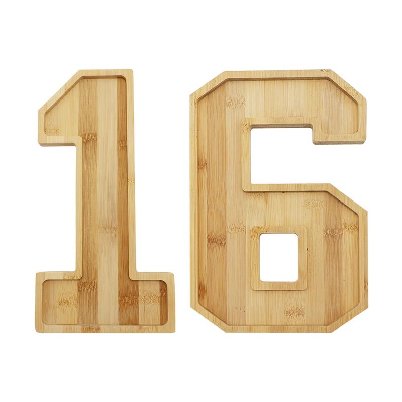 Valguri Wooden Charcuterie Number Fillable Board Box, Fruit Cheese Platter Vegetable Food Dish, Reuseable Serving Tray for Home Decor, Birthday Party Decorations (16)