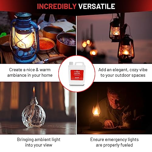 Gas One 2 Pack Liquid Paraffin Lamp Oil - 1 Gallon, Smokeless & Odorless for Indoor & Outdoor Lamps, Lanterns, Tiki Torches
