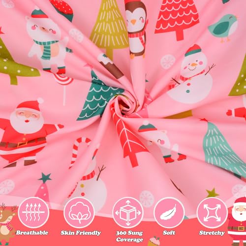 Cloele Pink Santa Snowman Christmas Crib Sheet 52x28in - Fitted Crib Mattress