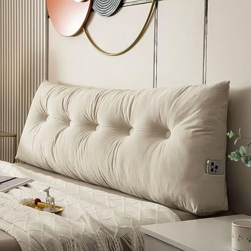 Wedge Headboard Pillow Twin XL - Plush Velvet Support Cushion