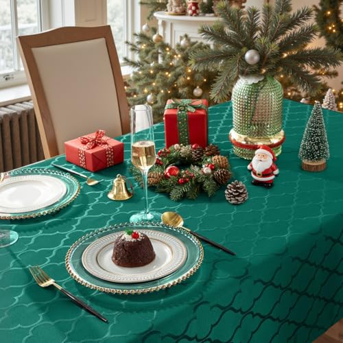 Christmas Rectangle Tablecloth 60 x 84 inches Green - Holiday Festive Decor