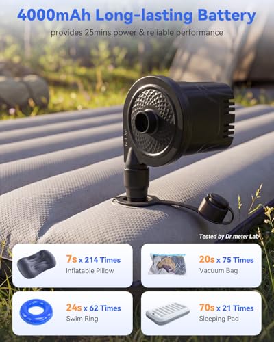 4000mAh Rechargeable Portable Air Pump for Inflatables & Air Mattresses