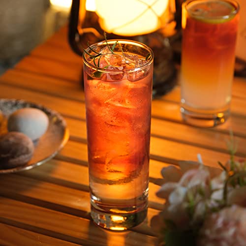 LUXU 10 oz Highball Glasses Set of 6 - Tall Drinking Glasses for Cocktails & Beverages