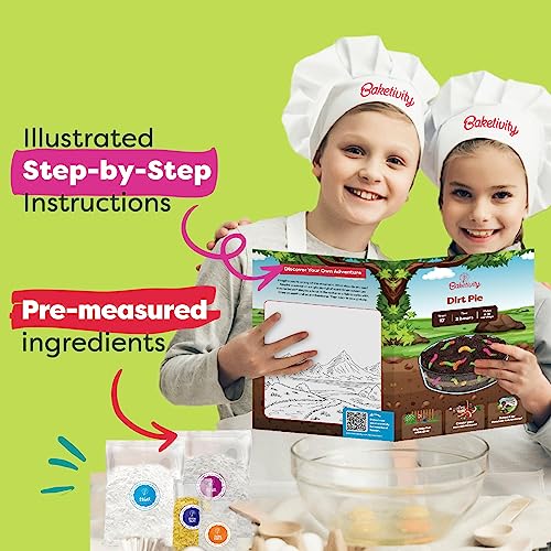 Kids Baking Kit Bundle with Dirt Pie and Cake Pop Recipes, Pre-Measured Kosher Ingredients