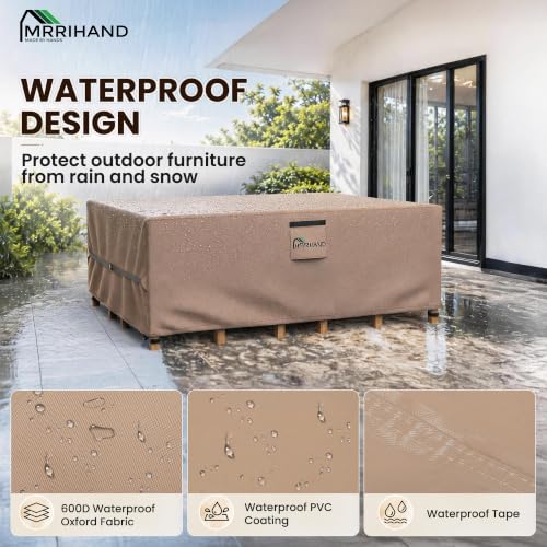Heavy-Duty Outdoor Furniture Cover 98"L x 78"W x 30"H - Waterproof Weather Protection