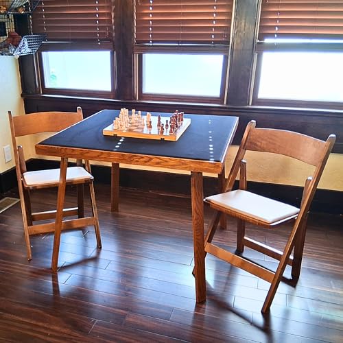 35-Inch Solid Red Oak Folding Card and Game Table