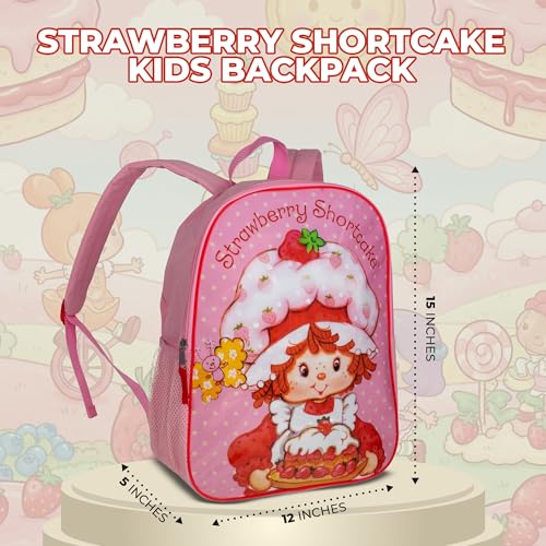 Strawberry Shortcake Kids Backpack - 15 Inch Girls School Book Bag, Pink