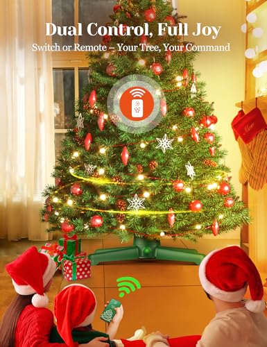 360° Rotating Christmas Tree Stand with Remote Control, Adjustable for 7.5ft Trees