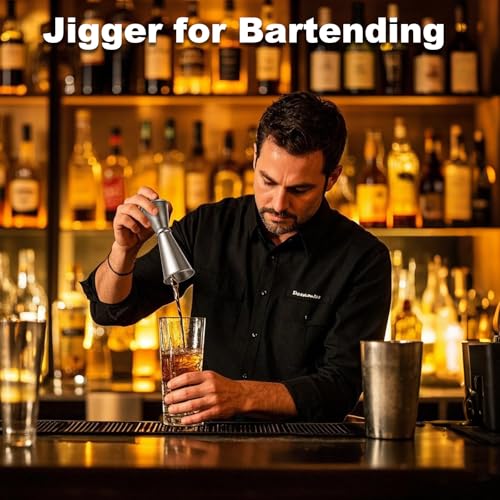 GCTWFYK 8-Piece Stainless Steel Bar Jigger Set for Cocktails, 1oz & 1.7oz