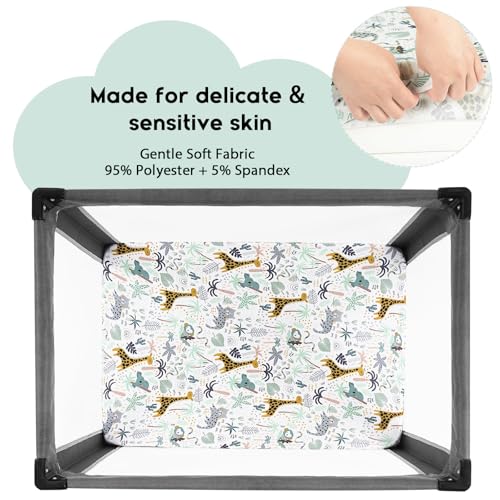 Yoofoss Pack and Play Sheets 2-Pack - Stretchy Soft Mini Crib Sheets