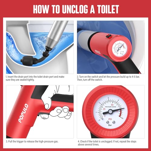 Electric Toilet Plunger, Air Powered Drain Clog Remover for Household Use