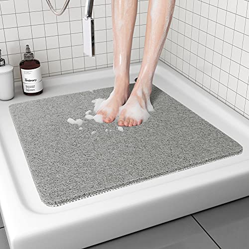 Non-Slip Shower Mat for Textured Surfaces - 24x24 Inch Loofah Bath Mat