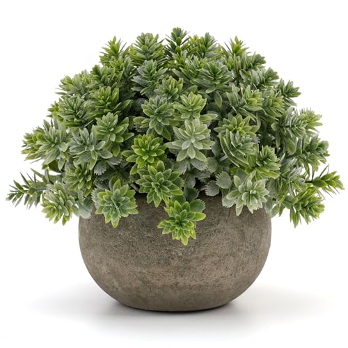 5-Inch Artificial Sage Potted Plant, Small Faux Greenery for Home Decor