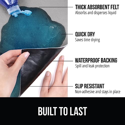 GORILLA GRIP LeakGuard Non-Adhesive Under Sink Mat for Kitchen Cabinet, 24x40, Waterproof Quick Dry Shelf Liner, Durable Absorbent Felt Mats for Bathroom Sinks, Cabinets, Dresser, Easy Trim Light Gray