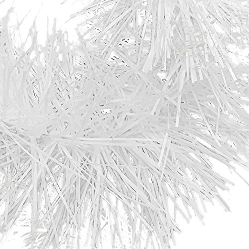White Metallic Foil Tinsel Garland, 50 Ft - Christmas & Holiday Decor