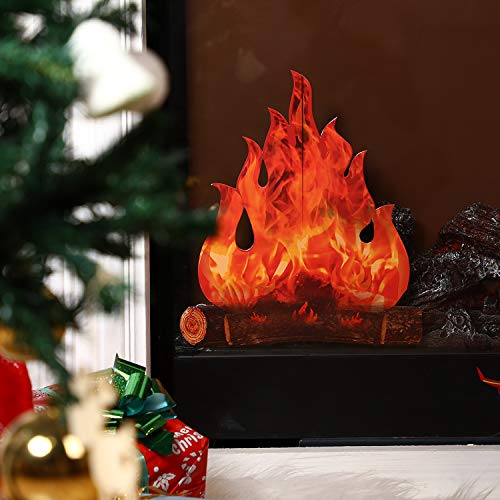 3D Cardboard Fake Campfire Decorations, 6-Piece Reusable Party Table Centerpiece