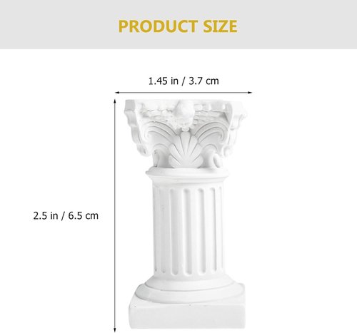 HOMSFOU Greek Columns Candle Holders - 10Pcs Rustic Resin Pillar Statues for Home Decor | White