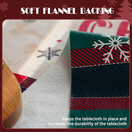 HOMOHEINI Christmas Rectangular Waterproof Tablecloth 52x70 Crimson Checked