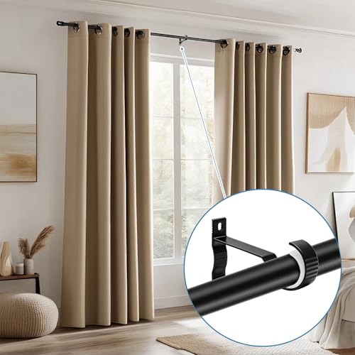 Black Curtain Rod End Caps Set, 29mm and 32mm Replacement Finials