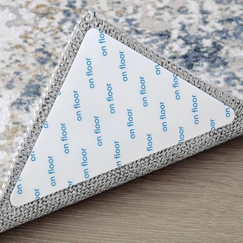 Non-Slip Rug Grips for Area Rugs - 12 Pcs Anti-Slip Corner Pads for Floors