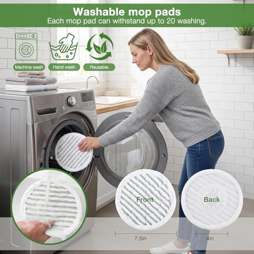 8 Pack Steam Mop Replacement Pads, Washable Microfiber Cleaning Refills