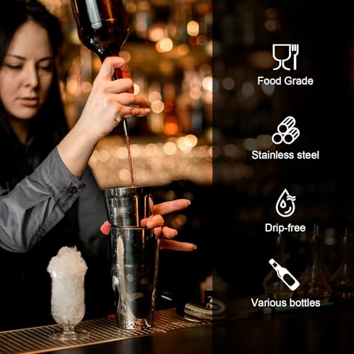 YOIYINI 8 Pack Liquor & Oil Bottle Pourers with Dust Caps - Leak Proof Spouts