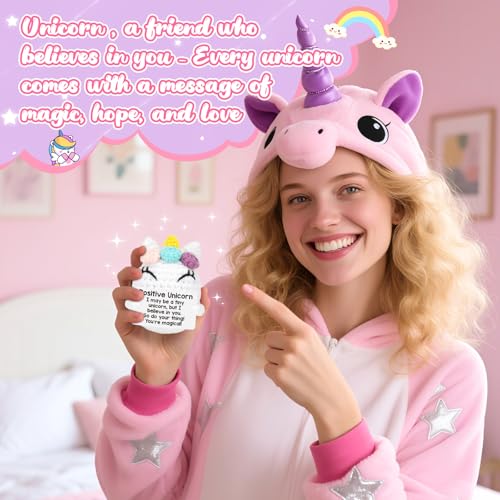 Handmade Crochet Positive Unicorn Keepsake - Encouragement Desk Gift