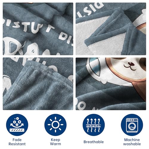 Funny Grandpa Charging Sloth Blanket Grey 60x50 Inches - Cozy Gift