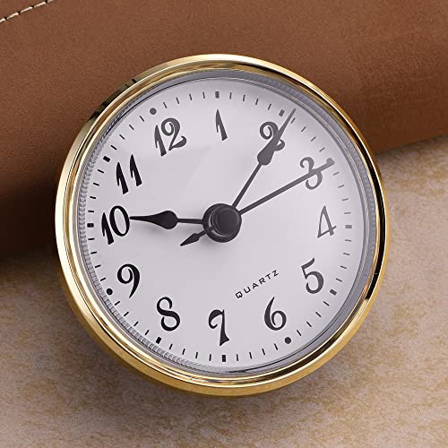 2.8 Inch Quartz Clock Insert with Silver Trim, Arabic Numeral Face