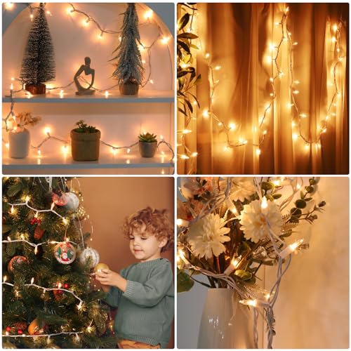 Meteds 100 Count Clear Christmas String Lights Warm White Wire UL Listed