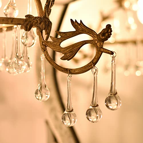 Clear Glass Teardrop Christmas Ornaments - 20 Pack Hanging Holiday Decor