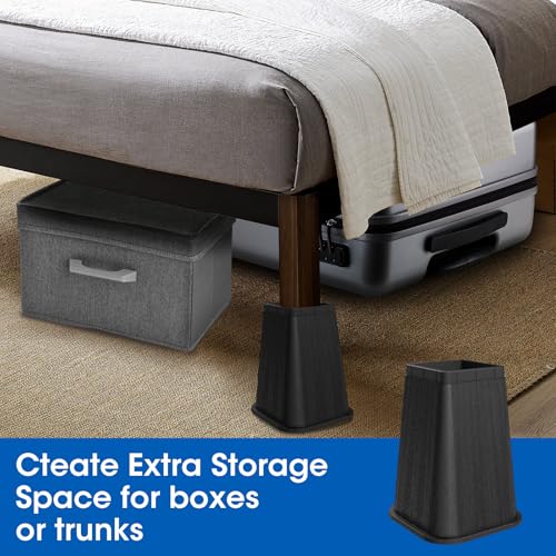 8 Inch Heavy Duty Bed Risers for Extra Storage & Stability