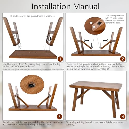 30-Inch Solid Wood Farmhouse Bench – Handcrafted Rustic Entryway Seating