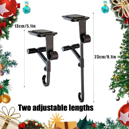 Fireplace Stocking & Garland Hanger, 2-in-1 Adjustable Mantel Clips, 3 Pack