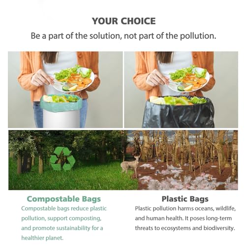1.2 Gallon Compostable Small Trash Bags (125 Count) - 5L Can Liners